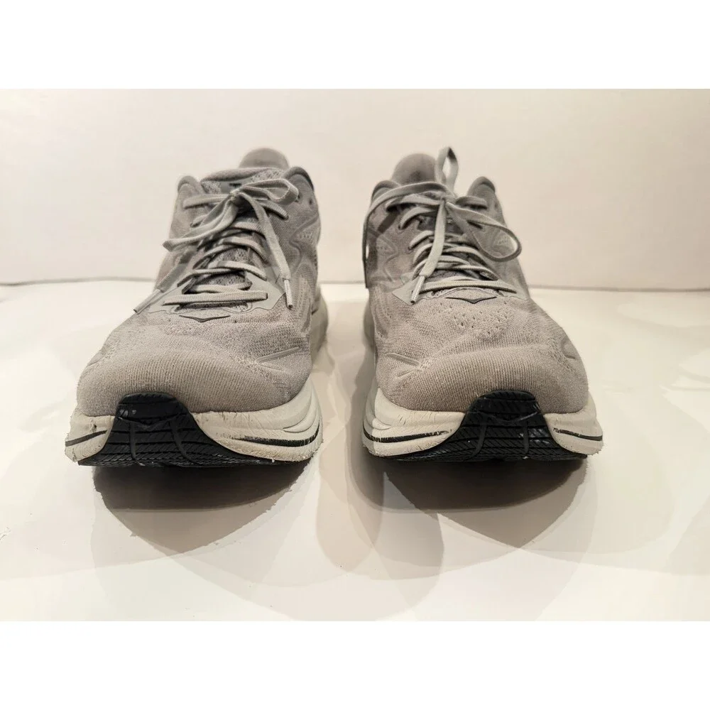 Hoka Clifton 10 Men's Running Shoes Size US 13 M Wide Grey Silver Athletic